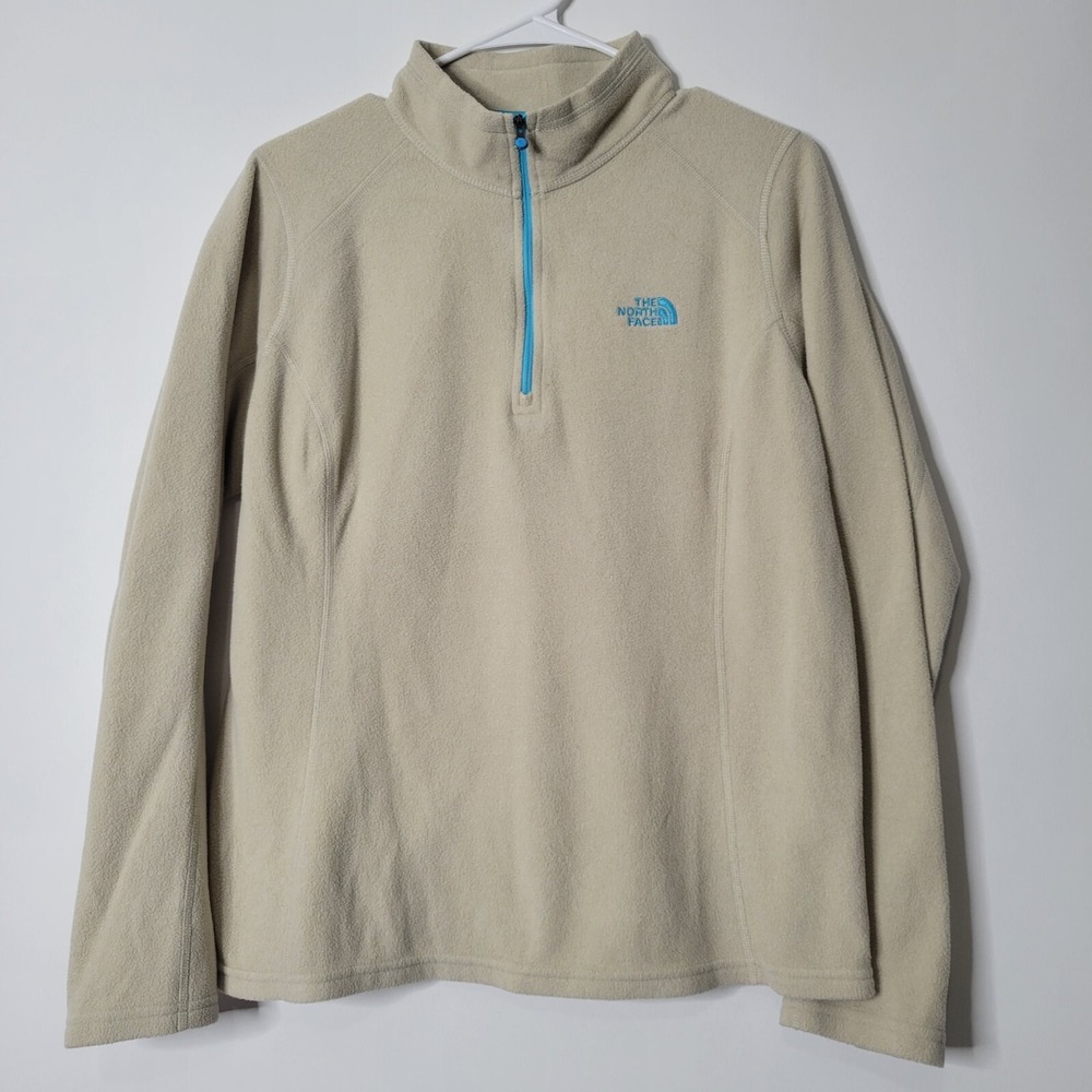 The North Face Women Size L Tan Light Beige Polyester 1/4 Zip Pullover
